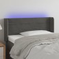 Testiera a LED Grigio Scuro 83x16x78/88 cm in Velluto Testiera a LED Grigio Scuro 83x16x78/88 cm in Velluto