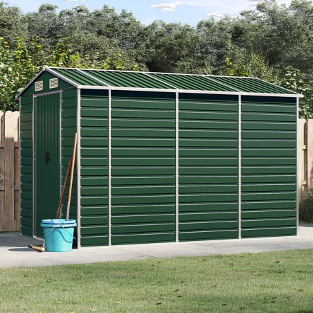 vidaXL Capanno da Giardino Verde 191x300x198 cm in Acciaio Zincato