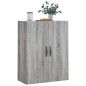 vidaXL Mobile a Parete Grigio Sonoma 69,5x34x90 cm Legno Multistrato vidaXL Mobile a Parete Grigio Sonoma 69,5x34x90 cm Legno Multistrato