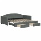 vidaXL Divano Letto Estraibile Cassetti Grigio Scuro 90x190cm Tessuto vidaXL Divano Letto Estraibile Cassetti Grigio Scuro 90x190cm Tessuto