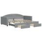 vidaXL Divano Letto Estraibile Cassetti Grigio Chiaro 90x190cm Tessuto