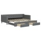 vidaXL Divano Letto Estraibile Cassetti Grigio Scuro 90x200cm Tessuto vidaXL Divano Letto Estraibile Cassetti Grigio Scuro 90x200cm Tessuto