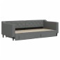 vidaXL Divano Letto Estraibile Cassetti Grigio Scuro 90x200cm Tessuto vidaXL Divano Letto Estraibile Cassetti Grigio Scuro 90x200cm Tessuto