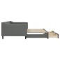 vidaXL Divano Letto Estraibile Cassetti Grigio Scuro 90x200cm Tessuto vidaXL Divano Letto Estraibile Cassetti Grigio Scuro 90x200cm Tessuto