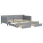 vidaXL Divano Letto Estraibile Cassetti Grigio Chiaro 100x200 Tessuto vidaXL Divano Letto Estraibile Cassetti Grigio Chiaro 100x200 Tessuto