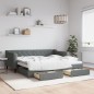 vidaXL Divano Letto Estraibile Cassetti Grigio Scuro 90x190cm Tessuto vidaXL Divano Letto Estraibile Cassetti Grigio Scuro 90x190cm Tessuto