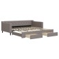 vidaXL Divano Letto Estraibile con Cassetti Tortora 100x200 cm Tessuto