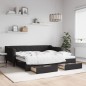 vidaXL Divano Letto Estraibile con Cassetti Nero 90x190 cm in Tessuto vidaXL Divano Letto Estraibile con Cassetti Nero 90x190 cm in Tessuto