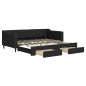 vidaXL Divano Letto Estraibile con Cassetti Nero 90x190 cm in Tessuto vidaXL Divano Letto Estraibile con Cassetti Nero 90x190 cm in Tessuto