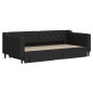vidaXL Divano Letto Estraibile con Cassetti Nero 90x190 cm in Tessuto vidaXL Divano Letto Estraibile con Cassetti Nero 90x190 cm in Tessuto