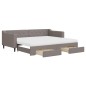 vidaXL Divano Letto Estraibile con Cassetti Tortora 90x200 cm Tessuto vidaXL Divano Letto Estraibile con Cassetti Tortora 90x200 cm Tessuto