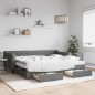 vidaXL Divano Letto Estraibile Cassetti Grigio Scuro 90x200cm Tessuto vidaXL Divano Letto Estraibile Cassetti Grigio Scuro 90x200cm Tessuto