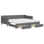 vidaXL Divano Letto Estraibile Cassetti Grigio Scuro 90x200cm Tessuto vidaXL Divano Letto Estraibile Cassetti Grigio Scuro 90x200cm Tessuto