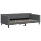 vidaXL Divano Letto Estraibile Cassetti Grigio Scuro 90x200cm Tessuto vidaXL Divano Letto Estraibile Cassetti Grigio Scuro 90x200cm Tessuto