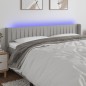 Testiera a LED Grigio Chiaro 183x16x78/88 cm in Tessuto Testiera a LED Grigio Chiaro 183x16x78/88 cm in Tessuto