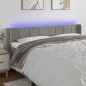 Testiera a LED Grigio Chiaro 203x16x78/88 cm in Velluto Testiera a LED Grigio Chiaro 203x16x78/88 cm in Velluto