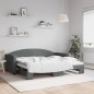 vidaXL Divano Letto con Letto Estraibile Grigio Scuro 90x190cm Tessuto vidaXL Divano Letto con Letto Estraibile Grigio Scuro 90x190cm Tessuto