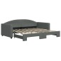 vidaXL Divano Letto con Letto Estraibile Grigio Scuro 90x190cm Tessuto vidaXL Divano Letto con Letto Estraibile Grigio Scuro 90x190cm Tessuto