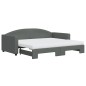 vidaXL Divano Letto Estraibile Materassi Grigio Scuro 90x190cm Tessuto vidaXL Divano Letto Estraibile Materassi Grigio Scuro 90x190cm Tessuto