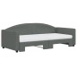 vidaXL Divano Letto Estraibile Materassi Grigio Scuro 90x190cm Tessuto vidaXL Divano Letto Estraibile Materassi Grigio Scuro 90x190cm Tessuto