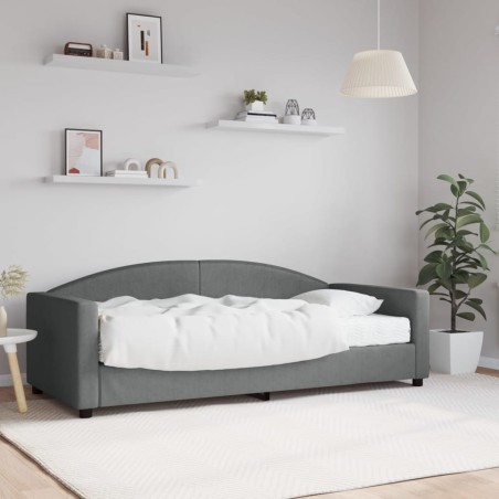 vidaXL Divano Letto con Materasso Grigio Scuro 90x190 cm in Tessuto