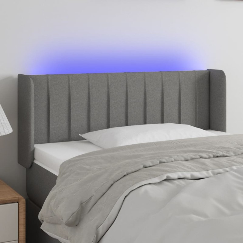 Testiera a LED Grigio Scuro 103x16x78/88 cm in Tessuto Testiera a LED Grigio Scuro 103x16x78/88 cm in Tessuto