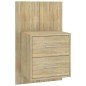 Testiera Letto con Comodini in Legno Multistrato Rovere Sonoma Testiera Letto con Comodini in Legno Multistrato Rovere Sonoma