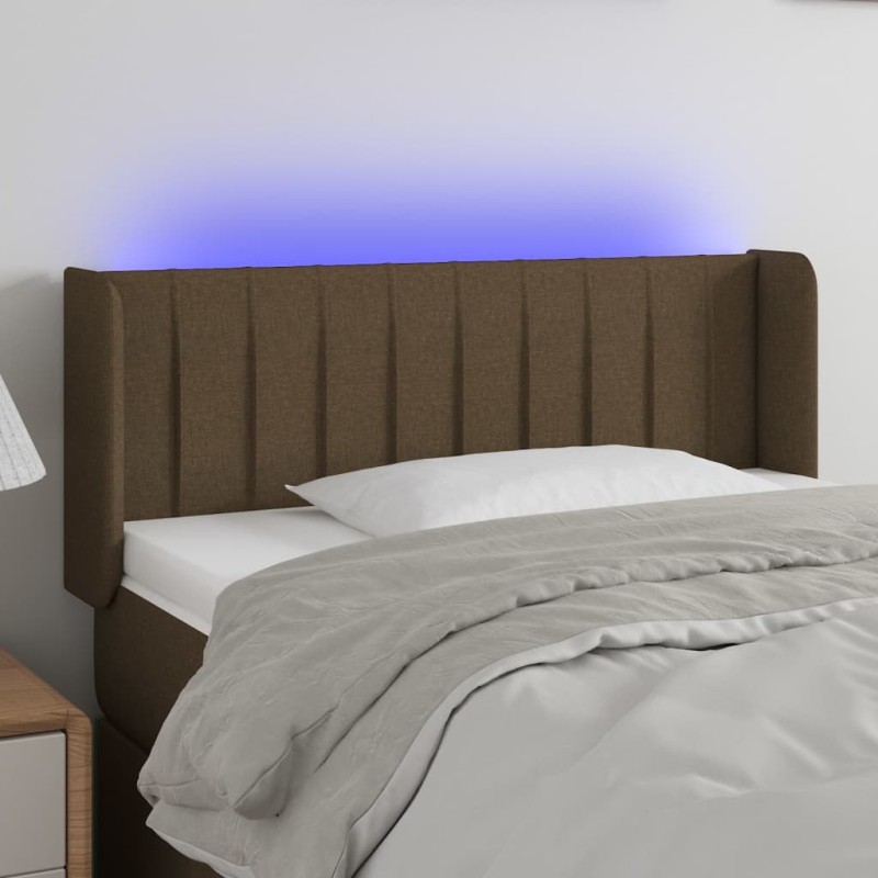 Testiera a LED Marrone Scuro 93x16x78/88 cm in Tessuto Testiera a LED Marrone Scuro 93x16x78/88 cm in Tessuto