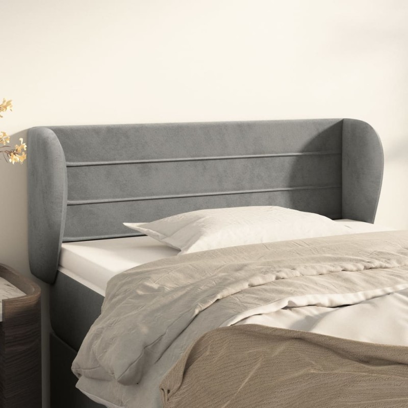 vidaXL Testiera ad Orecchio Grigio Chiaro 83x23x78/88 cm in Velluto vidaXL Testiera ad Orecchio Grigio Chiaro 83x23x78/88 cm in Velluto