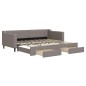 vidaXL Divano Letto Estraibile con Cassetti Tortora 90x200 cm Tessuto vidaXL Divano Letto Estraibile con Cassetti Tortora 90x200 cm Tessuto