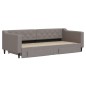vidaXL Divano Letto Estraibile con Cassetti Tortora 90x200 cm Tessuto vidaXL Divano Letto Estraibile con Cassetti Tortora 90x200 cm Tessuto