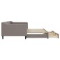 vidaXL Divano Letto Estraibile con Cassetti Tortora 90x200 cm Tessuto vidaXL Divano Letto Estraibile con Cassetti Tortora 90x200 cm Tessuto