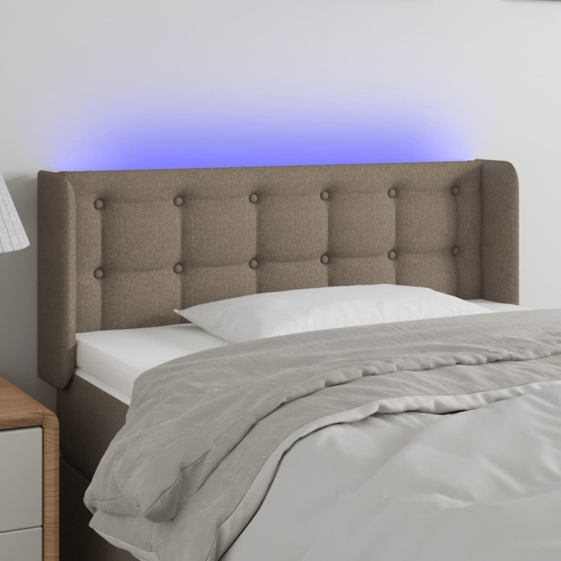 vidaXL Testiera a LED Tortora 93x16x78/88 cm in Tessuto vidaXL Testiera a LED Tortora 93x16x78/88 cm in Tessuto