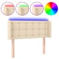 Testiera a LED Crema 93x16x78/88 cm in Tessuto Testiera a LED Crema 93x16x78/88 cm in Tessuto