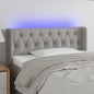 Testiera Grigio Chiaro a LED 103x16x78/88 cm in Tessuto Testiera Grigio Chiaro a LED 103x16x78/88 cm in Tessuto