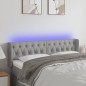 Testiera Grigio Chiaro a LED 147x16x78/88 cm in Tessuto Testiera Grigio Chiaro a LED 147x16x78/88 cm in Tessuto