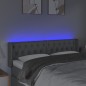 Testiera Grigio Chiaro a LED 147x16x78/88 cm in Tessuto Testiera Grigio Chiaro a LED 147x16x78/88 cm in Tessuto