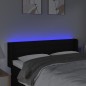 Testiera a LED Nera 147x16x78/88 cm in Tessuto Testiera a LED Nera 147x16x78/88 cm in Tessuto