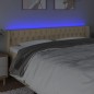 Testiera a LED Crema 203x16x78/88 cm in Tessuto Testiera a LED Crema 203x16x78/88 cm in Tessuto