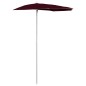vidaXL Ombrellone Semicircolare da Giardino con Palo 180x90 cm Bordò vidaXL Ombrellone Semicircolare da Giardino con Palo 180x90 cm Bordò