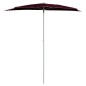 vidaXL Ombrellone Semicircolare da Giardino con Palo 180x90 cm Bordò vidaXL Ombrellone Semicircolare da Giardino con Palo 180x90 cm Bordò
