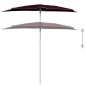 vidaXL Ombrellone Semicircolare da Giardino con Palo 180x90 cm Bordò vidaXL Ombrellone Semicircolare da Giardino con Palo 180x90 cm Bordò