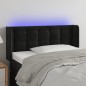 Testiera a LED Nera 93x16x78/88 cm in Velluto Testiera a LED Nera 93x16x78/88 cm in Velluto