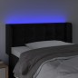 Testiera a LED Nera 93x16x78/88 cm in Velluto Testiera a LED Nera 93x16x78/88 cm in Velluto