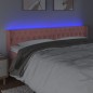 Testiera a LED Rosa 203x16x78/88 cm in Velluto Testiera a LED Rosa 203x16x78/88 cm in Velluto