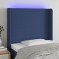 Testiera a LED Blu 83x16x118/128 cm in Tessuto Testiera a LED Blu 83x16x118/128 cm in Tessuto