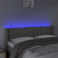 vidaXL Testiera Grigio Chiaro a LED 147x16x78/88 cm in Velluto
