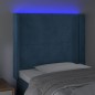 Testiera a LED Blu Scuro 103x16x118/128 cm in Velluto Testiera a LED Blu Scuro 103x16x118/128 cm in Velluto