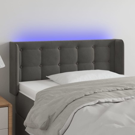 vidaXL Testiera a LED Grigio Scuro 103x16x78/88 cm in Velluto