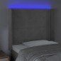 Testiera a LED Grigio Chiaro 103x16x118/128 cm in Velluto Testiera a LED Grigio Chiaro 103x16x118/128 cm in Velluto